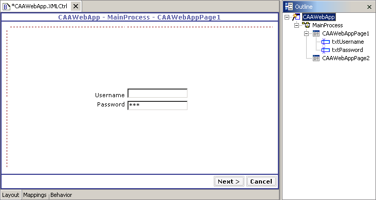 Creating the login page layout - Step 4/4