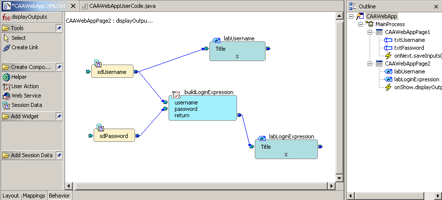 Creating the display page behavior - Step 1/3